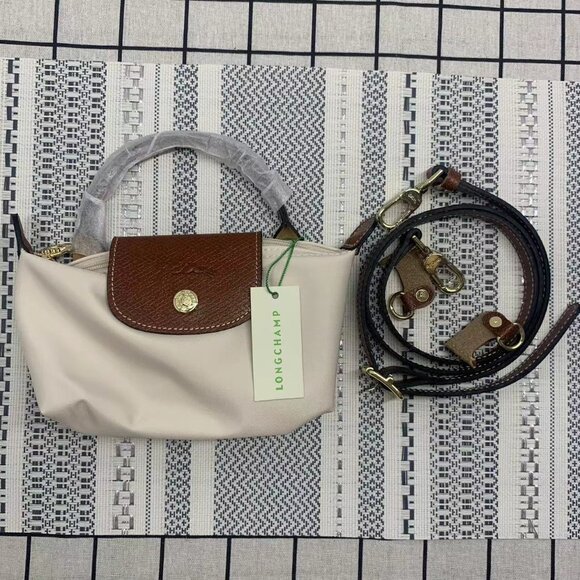 Longchamp Crossbody Bag in Cream and Brown - Picture 1 of 5